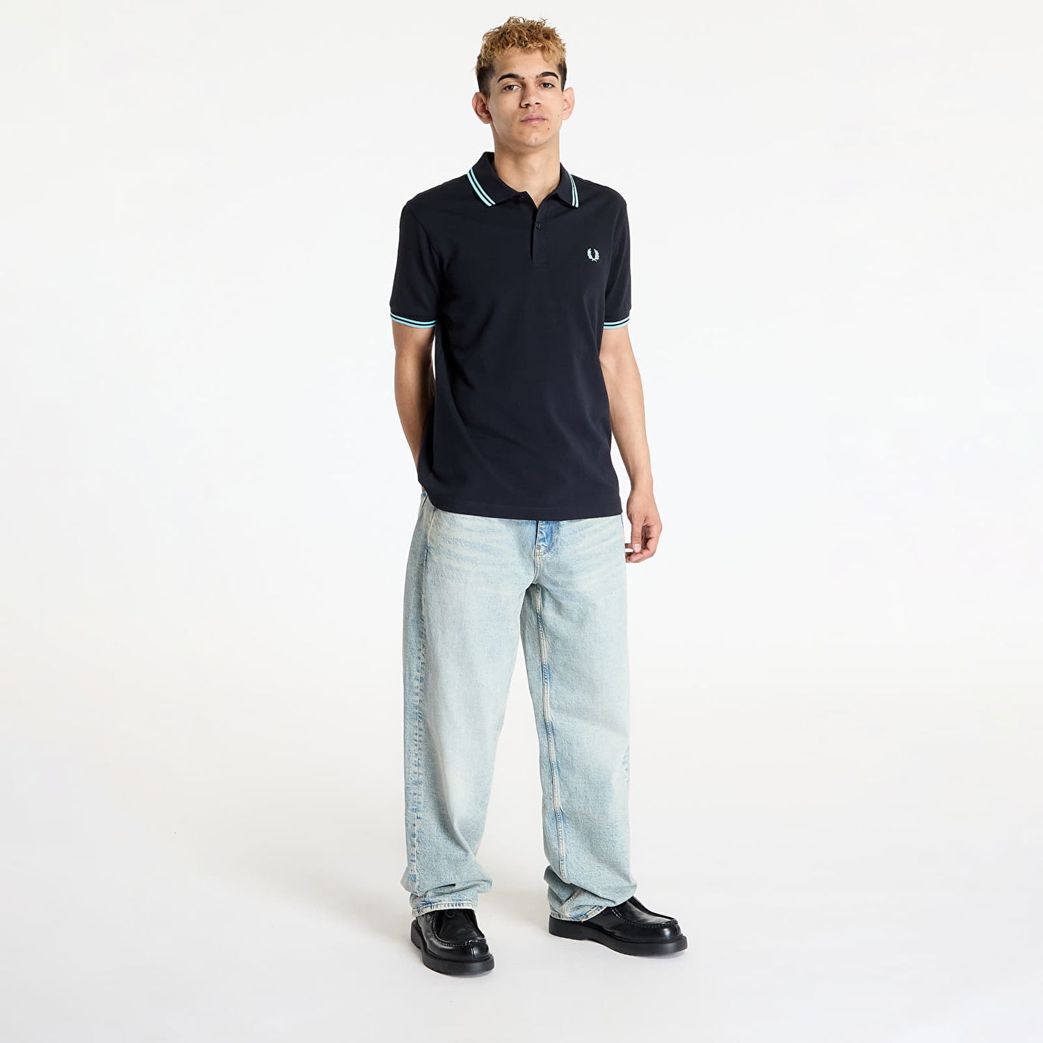Polo tričko Fred Perry Fred Perry Twin Tipped Shirt Čierna | M3600 Y60, 1
