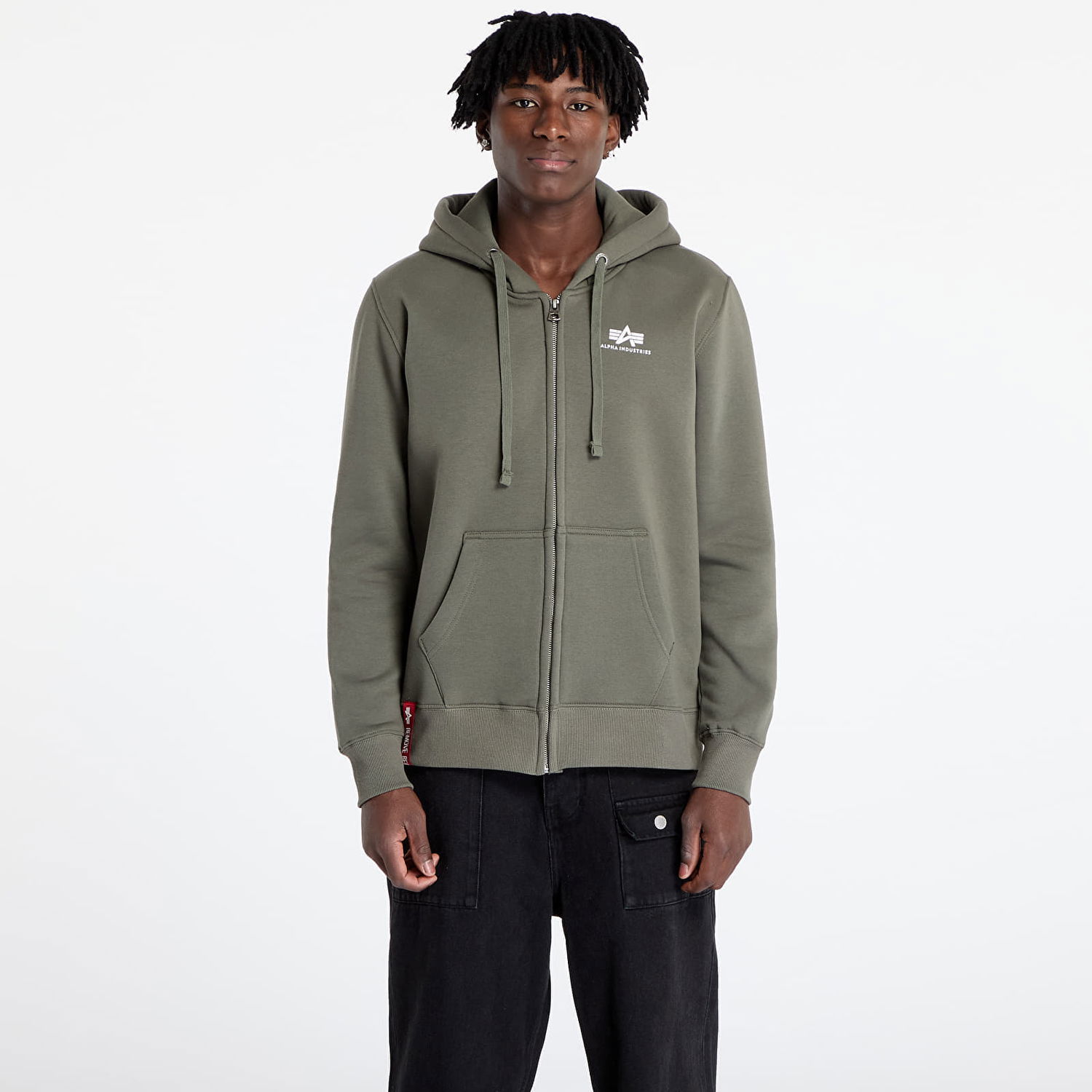 Mikina Alpha Industries Basic Zip Hoodie Zelené | 1118342-142, 0