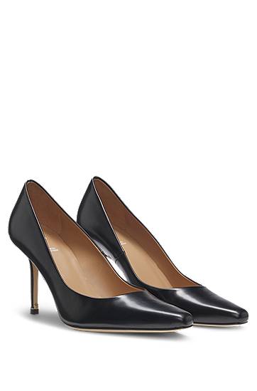 Tenisky a topánky BOSS Polished Leather Pointed-Toe Pumps Čierna | 50548509, 0