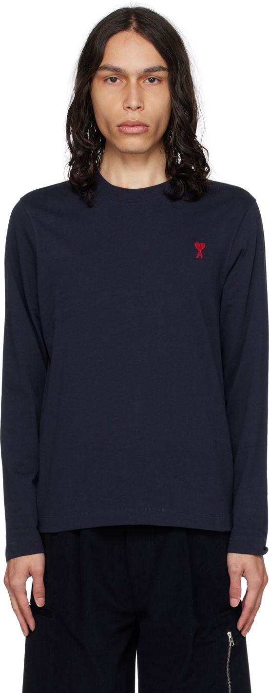 Tričko AMI Long Sleeve T-Shirt Navy | UTS205.726, 0