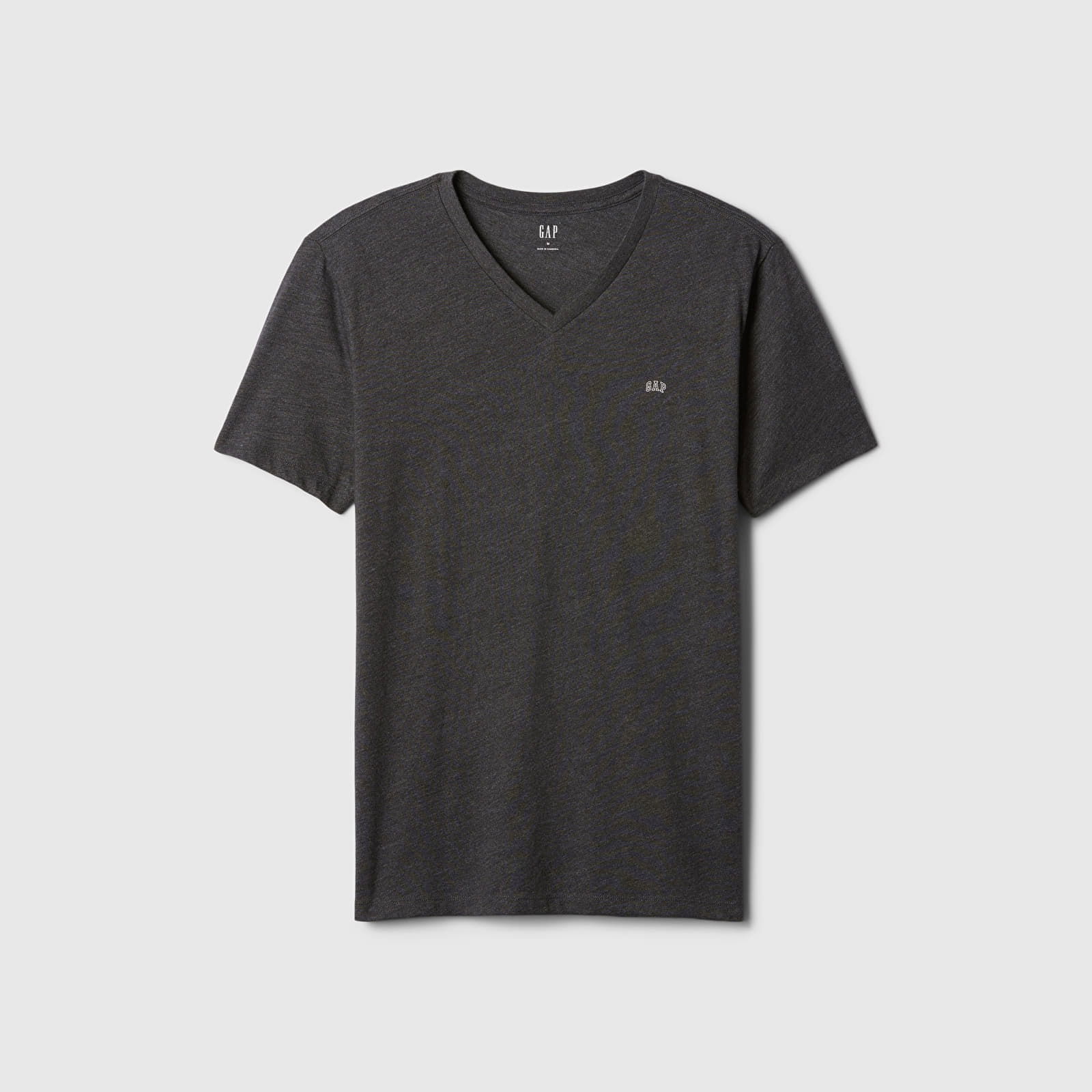 T-shirt Micro Logo Vneck Tee Charcoal Heather M