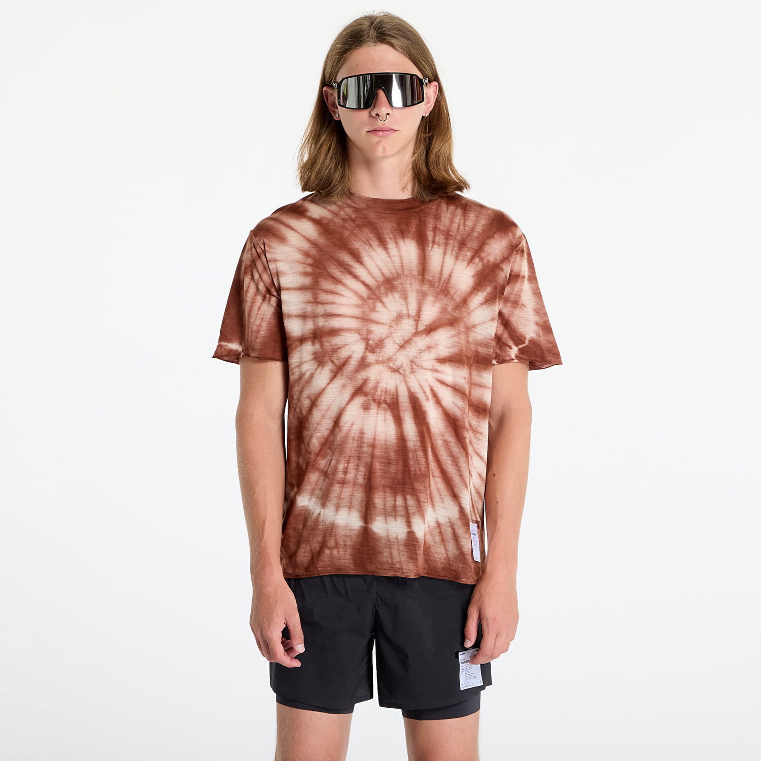 Tričko Satisfy CloudMerino T-Shirt UNISEX Tie-Dye Pine Hnedá | 11002-TDPI, 0