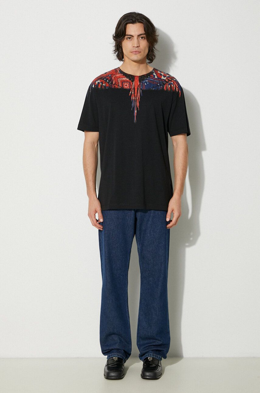 Tričko Marcelo Burlon Wings Basic Graphic Print T-Shirt Čierna | CMAA056F24JER0031027, 1