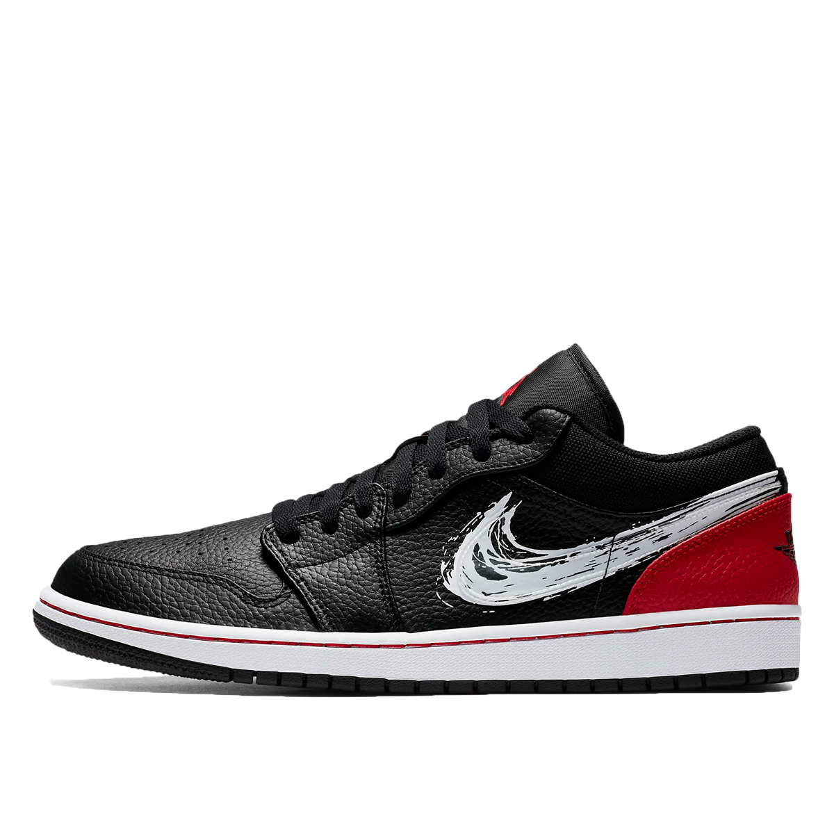 Air Jordan 1 Low "Brushstroke Swoosh - Black Red"