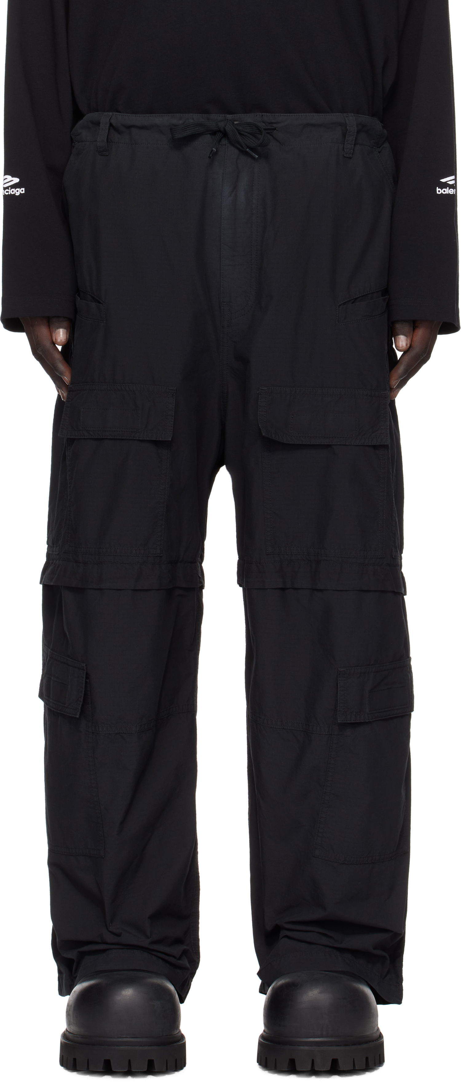 Cargo nohavice Balenciaga Ripstop Large Cargo Pants Čierna | 803458TQM101000, 0