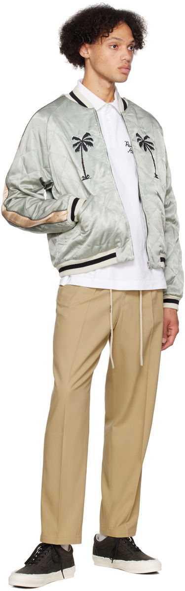 Bomber bunda Palm Angels Life Is Palm Souvenir Jacket Šedá | PMEA110F22FAB0020910, 4
