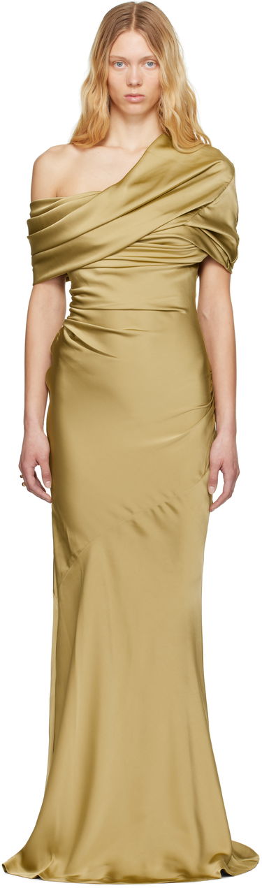 Šaty Entire Studios Entire Studios One Shoulder Draped Maxi Dress Zelené | ESW-S25-6013-VI, 0