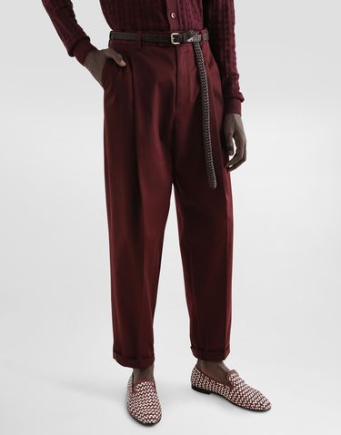 Nohavice Dolce & Gabbana Dolce & Gabbana Cotton Gabardine Pants With Double Darts Vínová | GP10DTFUFNVM5039_1, 3