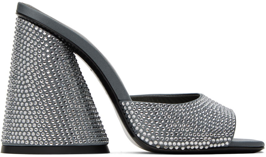 Doplnky The Attico The Attico Luz Crystal-Embellished Heeled Sandals Šedá | 237WS502 TV07, 0