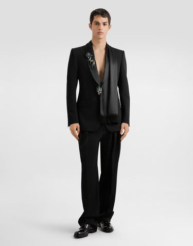 Nohavice Dolce & Gabbana Dolce & Gabbana Wool Gabardine Pleated Trousers 46 Čierna | GP16KTFU21EN0000, 1