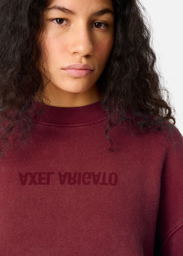 Mikina AXEL ARIGATO Distort Washed Sweatshirt Vínová | A3013004, 5
