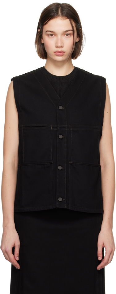 Vesta LEMAIRE Lemaire Y-Neck Denim Vest Čierna | OW1109 LD1004, 0