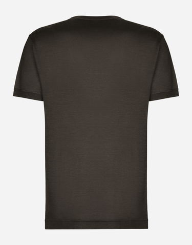 Tričko Dolce & Gabbana Short-sleeved Silk T-shirt Čierna | G8QK3TFU75FS8231, 1