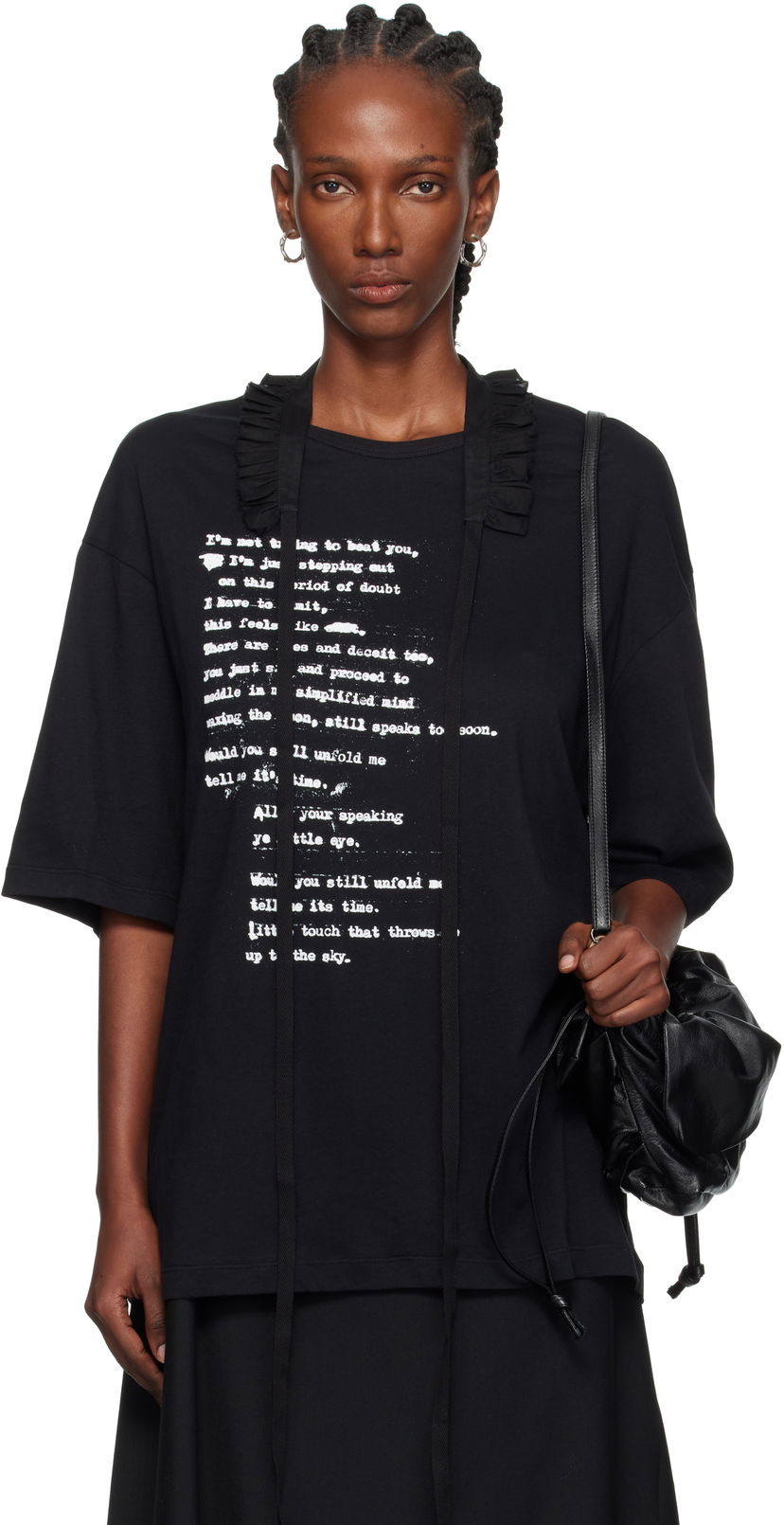 Tričko Ann Demeulemeester Ann Demeulemeester Danvald High Comfort Graphic T-Shirt Čierna | 2520-W-JTS06-54-C-FA206-099