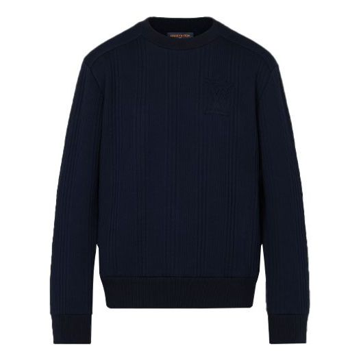 Sveter Louis Vuitton Louis Vuitton FW21 Ribbed Crewneck Sweater Navy | 1A8WTC