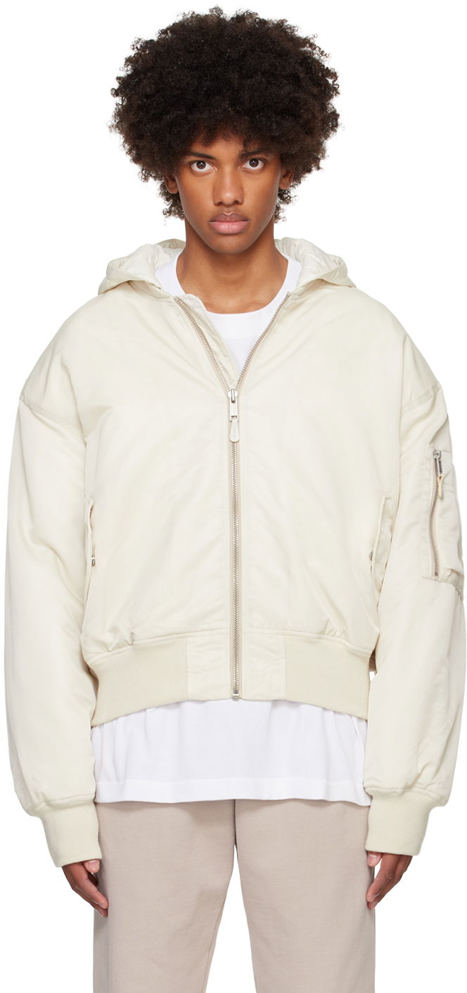 Bomber bunda Entire Studios Hooded Broad Bomber Jacket Biela | ES2539IV, 0