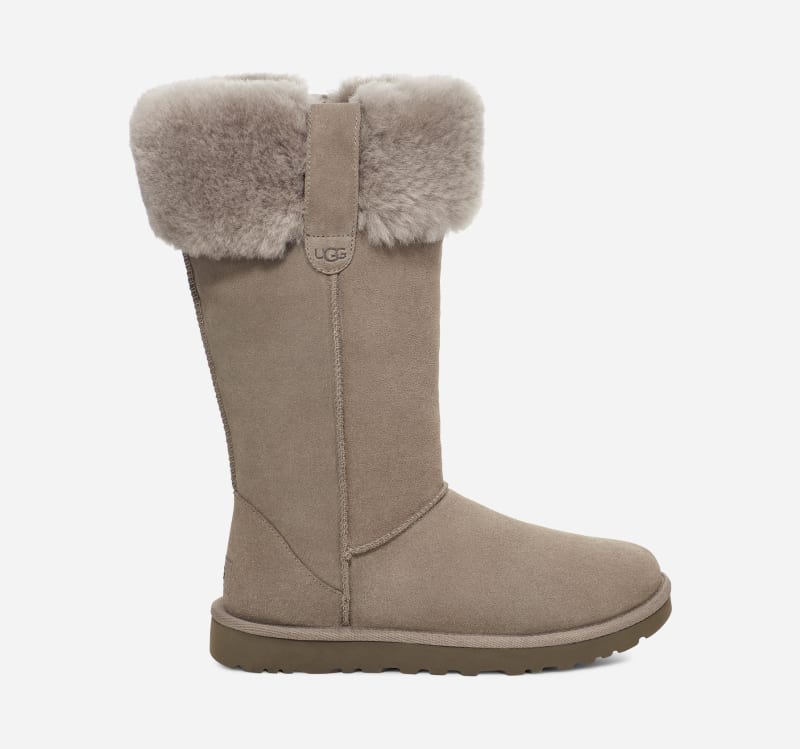 Oblečenie UGG ® Suhenny Tall Boot in Smoke Plume, Size 6, Leather Šedá | 1153513-SKP