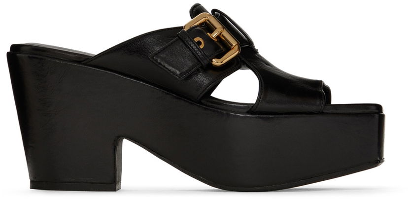 Oblečenie BY FAR BY FAR Lenka Platform Heeled Sandals Čierna | 22SSLNKMBLGLS