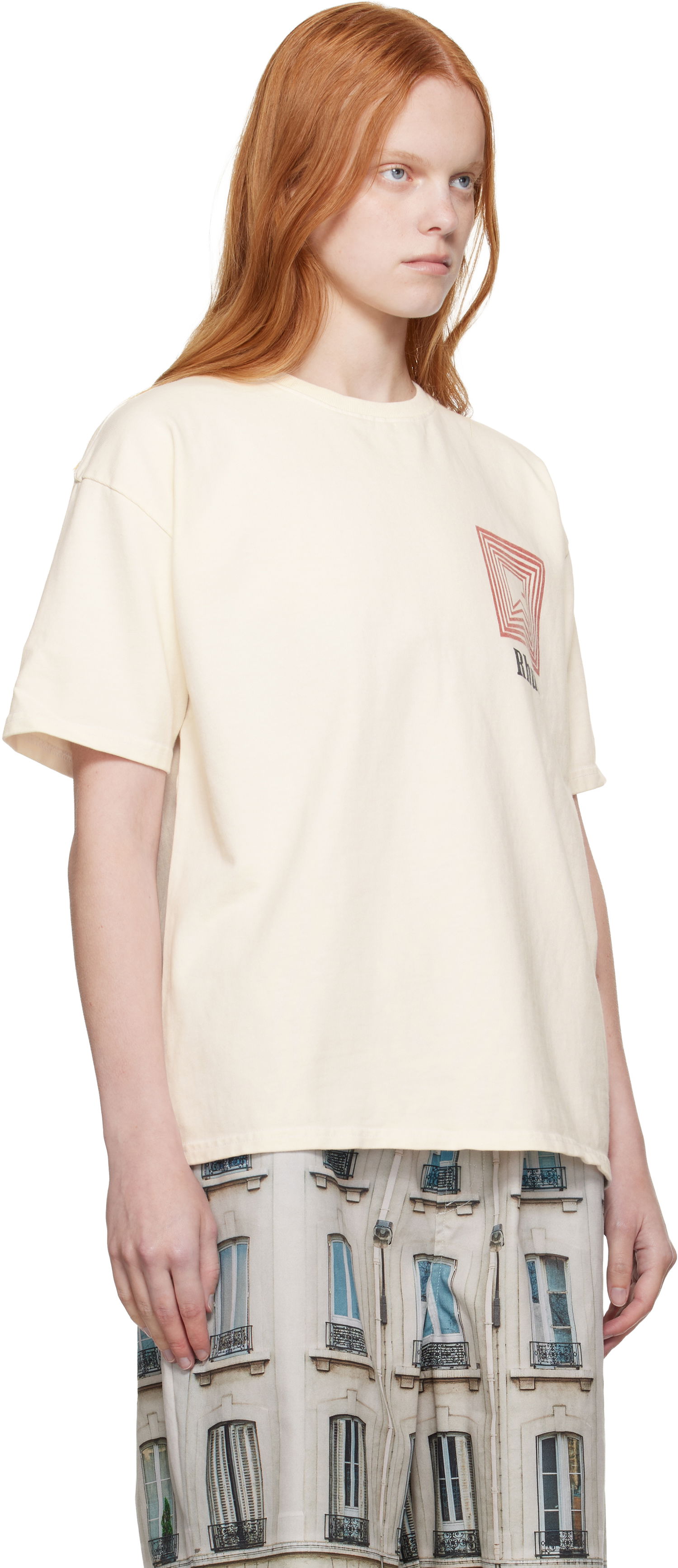 Tričko Rhude Rhude Chevron Logo Repeat T-Shirt Biela | RHPF25TT03012, 1