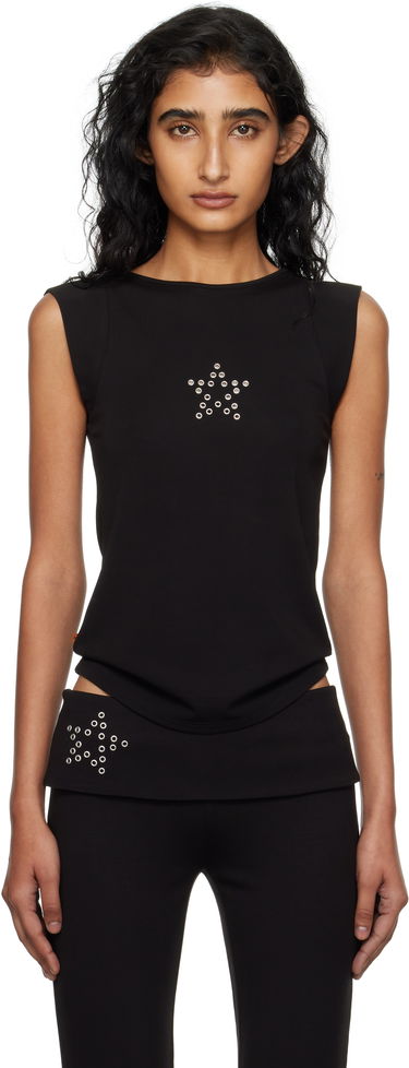 Tielko Miaou Miaou Lucia Eyelet Tank Top Čierna | 7197HJBSSB, 0