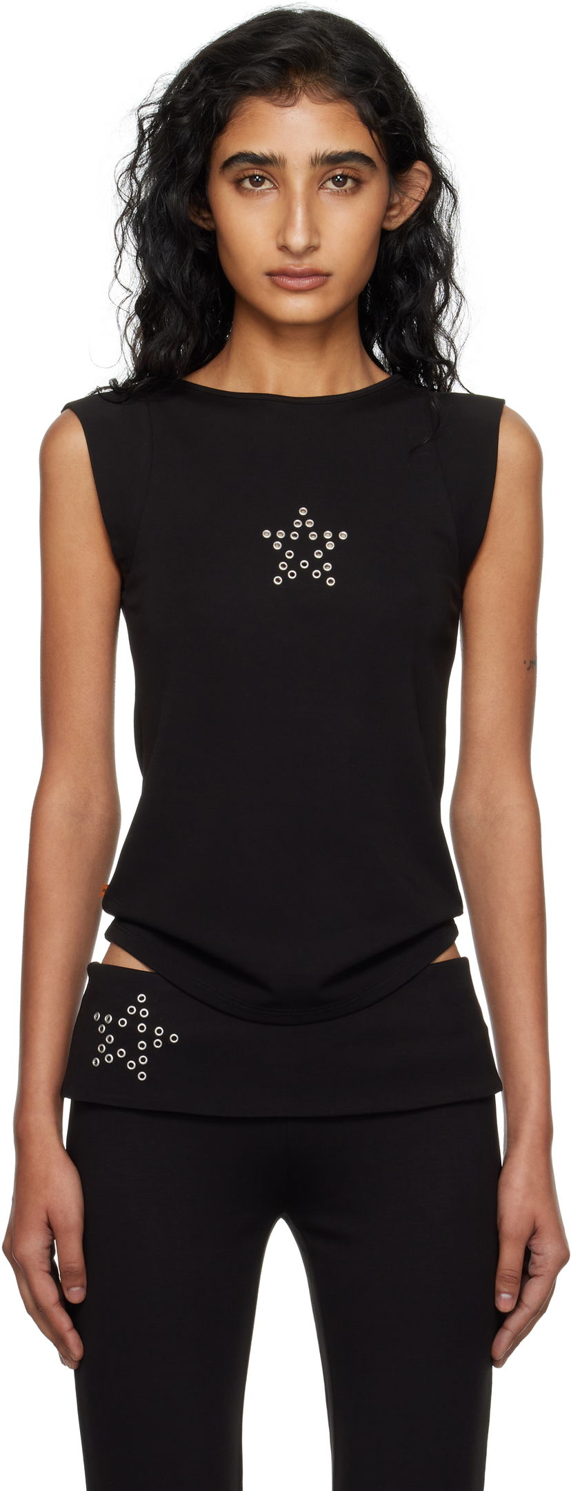 Tielko Miaou Miaou Lucia Eyelet Tank Top Čierna | 7197HJBSSB