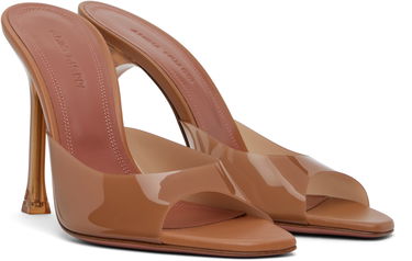 Oblečenie Amina Muaddi Amina Muaddi Alexa Glass Slipper 105 Heeled Sandals Hnedá | ALEXA GLASS SLIPPER PVC, 3