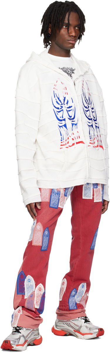 Mikina Who Decides War Who Decides War Winged Glory Wavelength Zip-Up Hoodie Biela | 1110260001SS25, 3