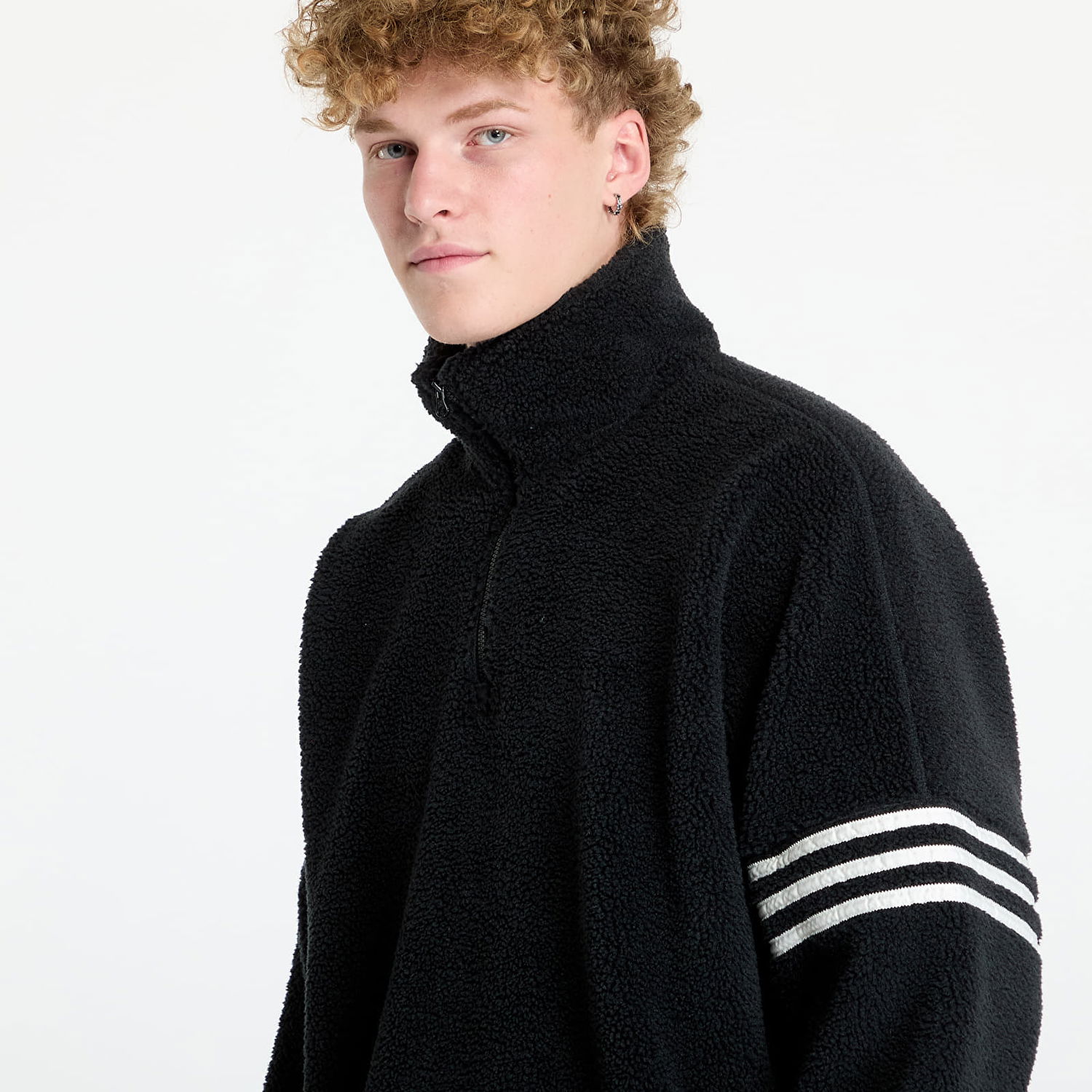 Mikina adidas Originals Neuclassic Polarfleece 1/2 Zip Sweatshirt Black Čierna | IW0976, 1