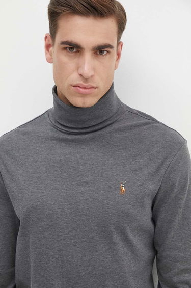 Sveter Polo by Ralph Lauren Lightweight Cotton Turtleneck Šedá | 710760126, 1