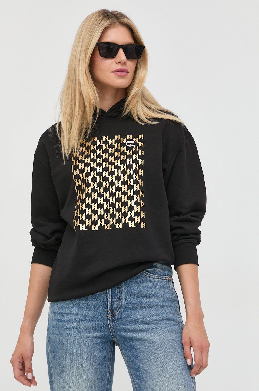 Mikina KARL LAGERFELD Graphic-Print Hoodie Čierna | 226W1816, 0