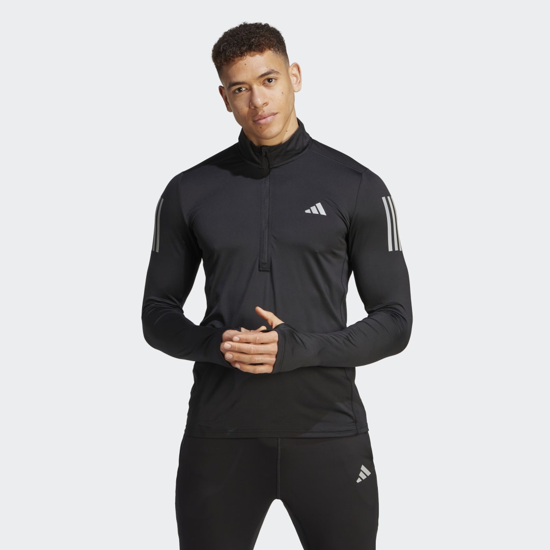 Mikina adidas Originals Own the Run 1/4 Zip Čierna | IK9562, 0