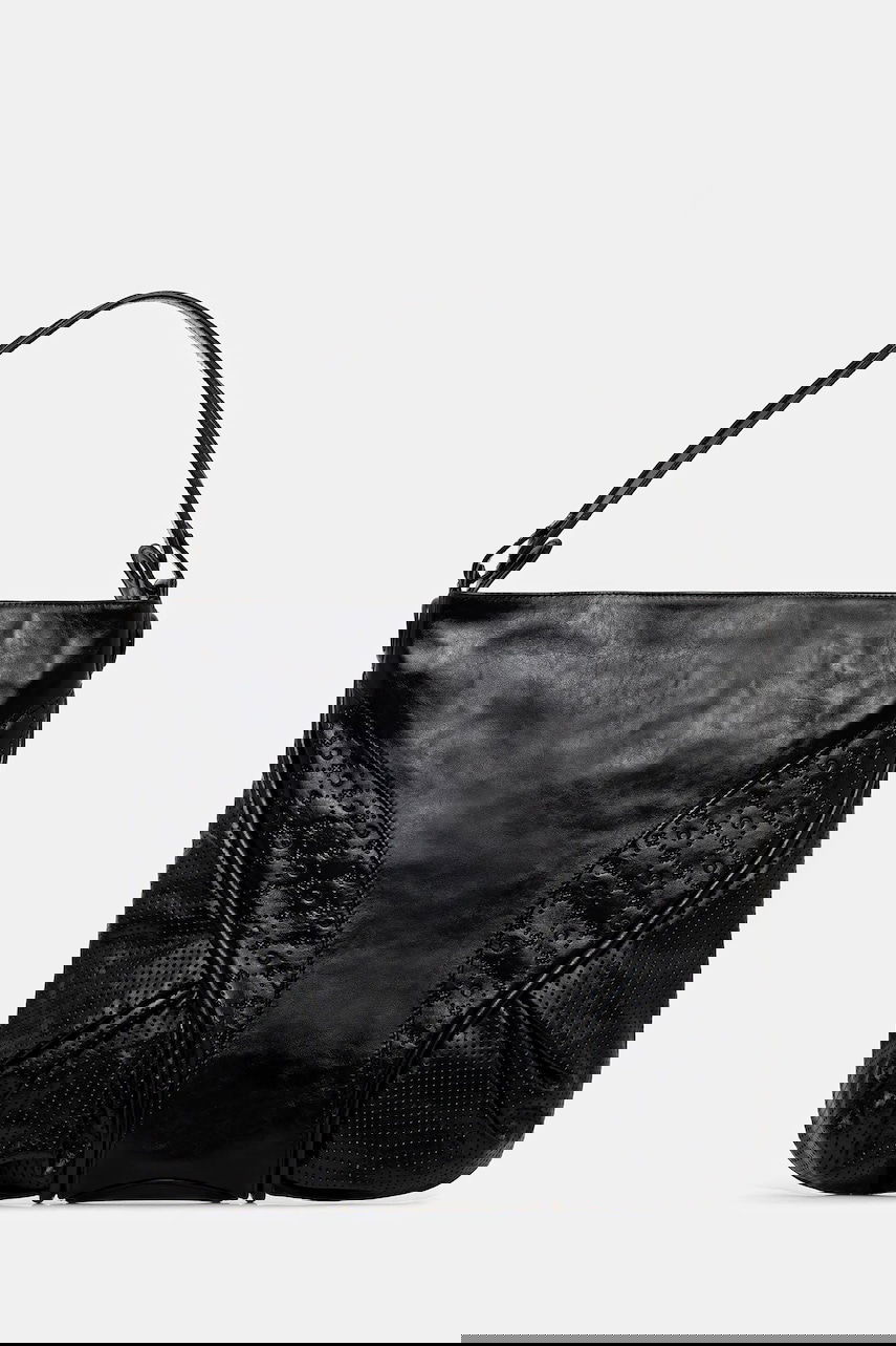 Kabelka Marine Serre Marine Serre Moonogram Embossed Leather Futura Tote Bag Čierna | UBA005A.CLEA0051, 0