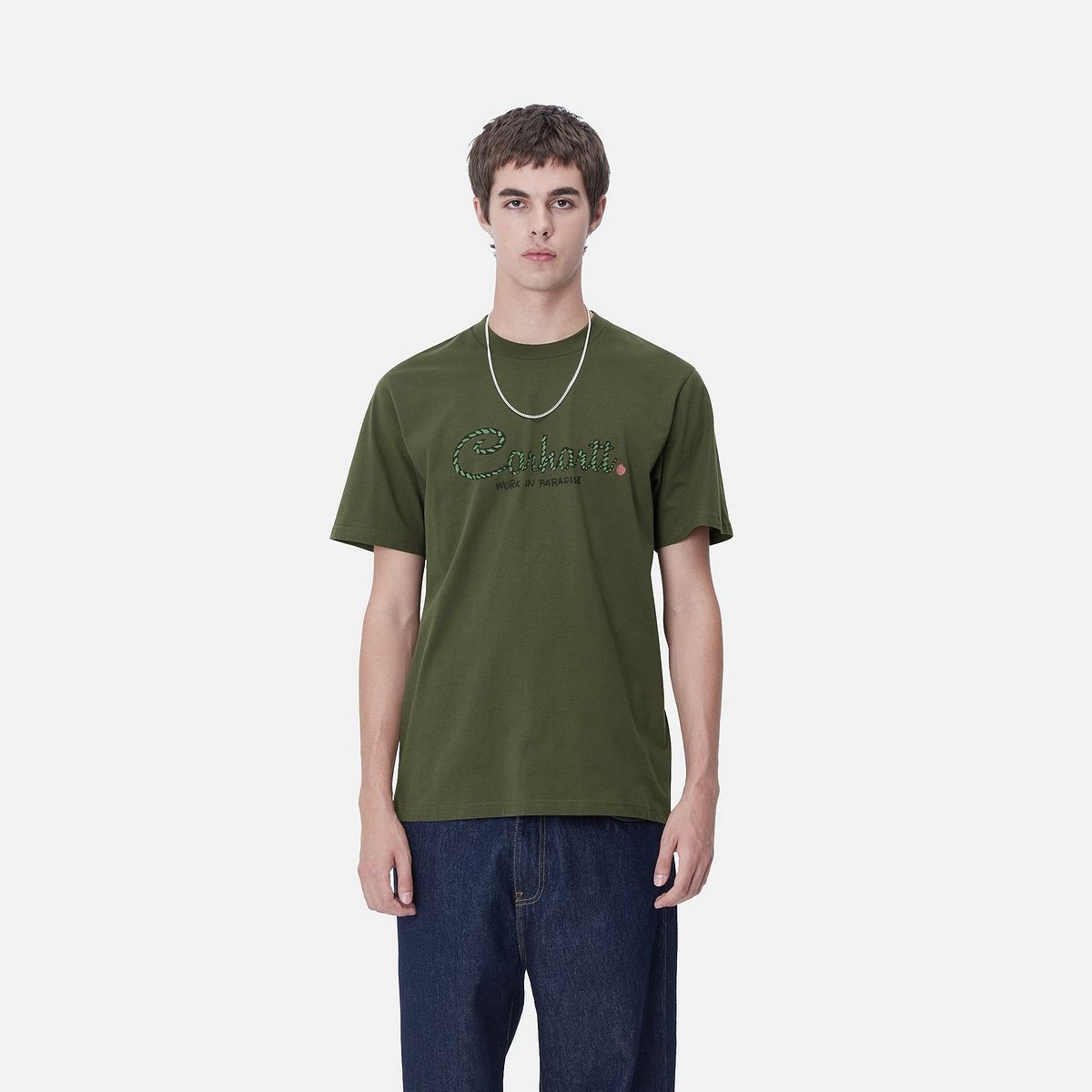 Tričko Carhartt WIP Paradise Script Graphic T-Shirt Zelené | I033948_9, 0