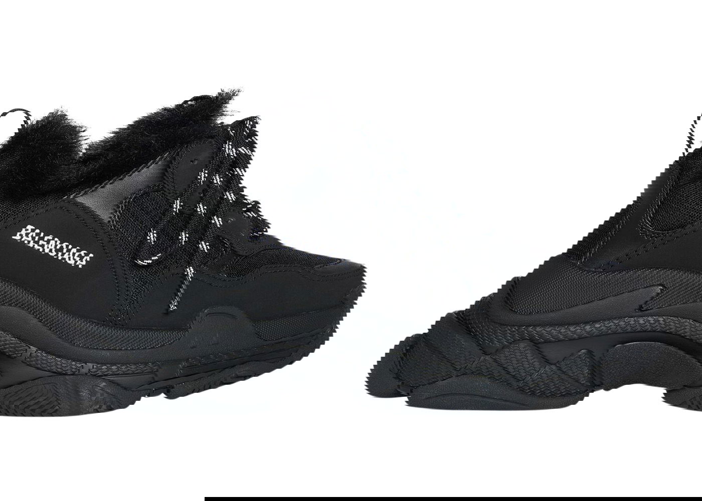 Tenisky a topánky Balenciaga Triple S Fake Fur Black W Čierna | 668562W3CQ51000, 0