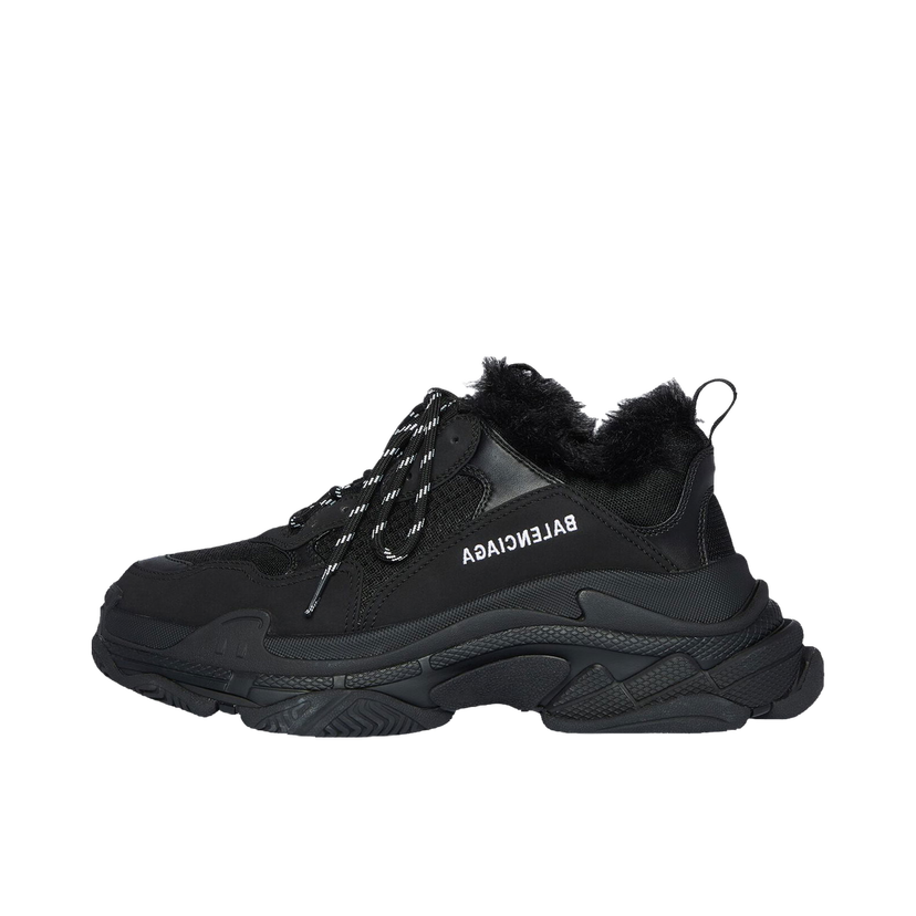 Tenisky a topánky Balenciaga Triple S Fake Fur Black W Čierna | 668562W3CQ51000