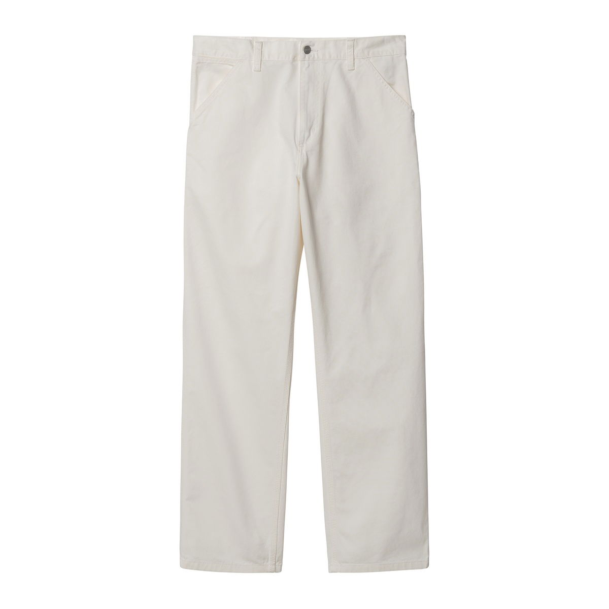 Nohavice Carhartt WIP Single Knee Pant "Off-White rinsed" Biela | I031499_350_02, 1