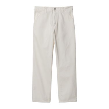 Nohavice Carhartt WIP Single Knee Pant "Off-White rinsed" Biela | I031499_350_02, 1