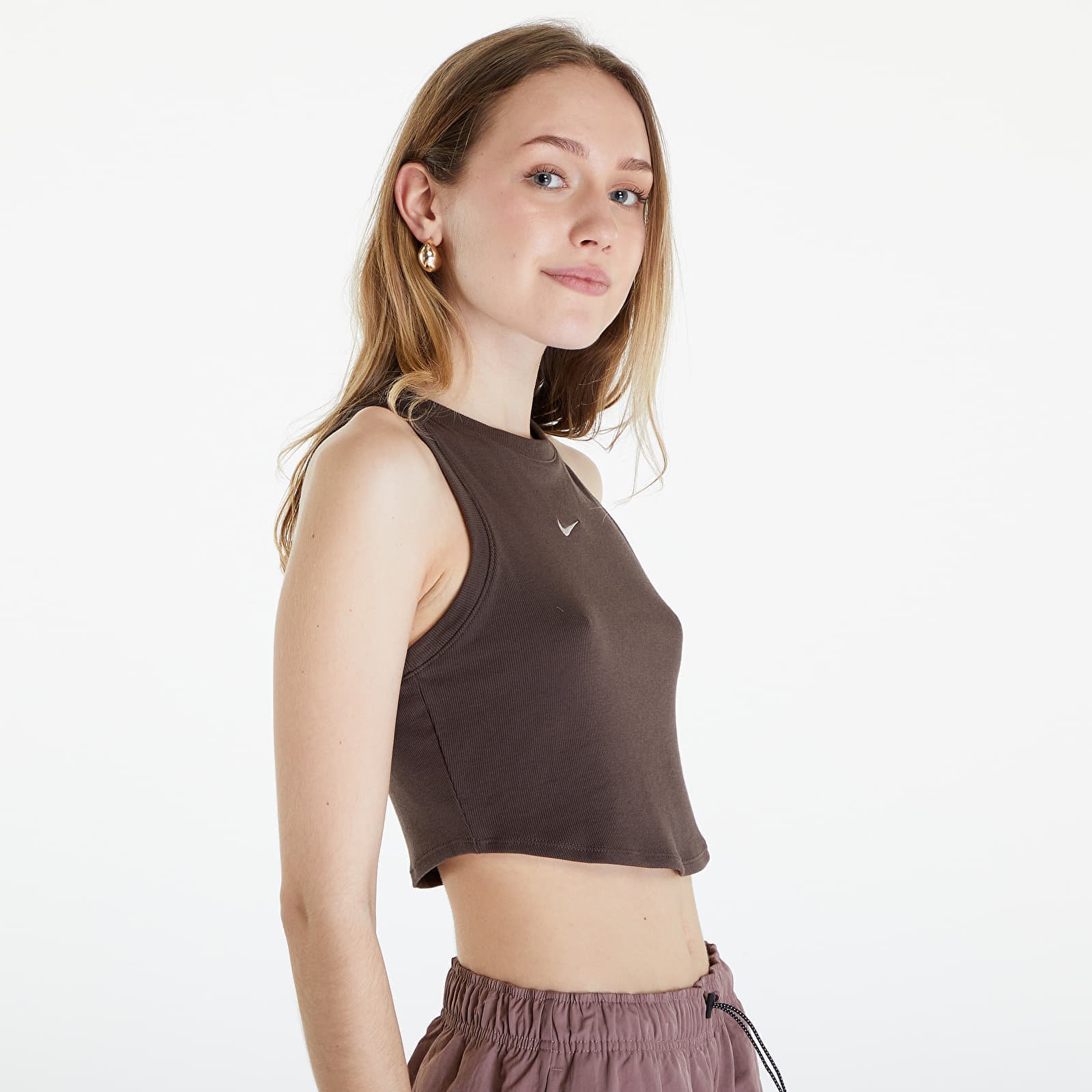Sportswear Essentials Ribbed Cropped Tank Baroque Brown/ Sail