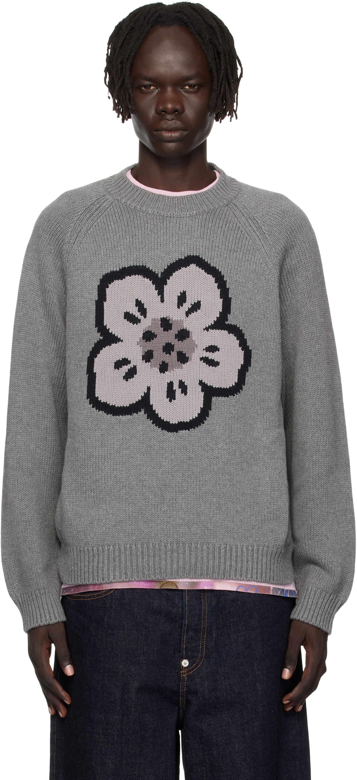 Sveter KENZO Kenzo Paris 'Boke Flower' Sweater Šedá | FF65PU7443LA, 0