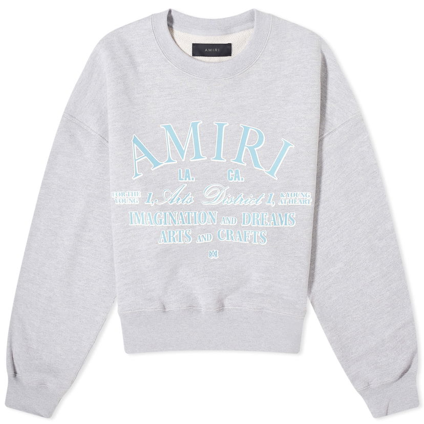 Sveter AMIRI Arts District Cropped Crewneck Šedá | PS24WJC001-032