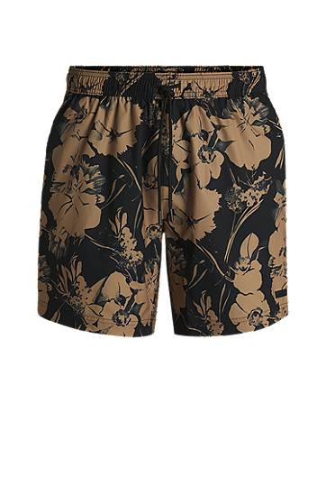 Plavky BOSS Floral-Print Swim Shorts Rôznofarebný | 50540089, 0
