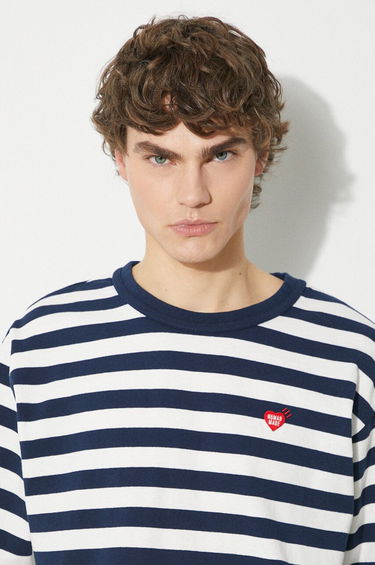 Tričko Human Made Human Made Striped Long Sleeve T-Shirt Biela | HM27CS018, 4