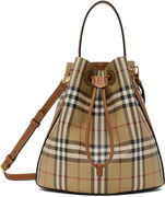 Burberry Vintage Check & Leather Drawstring Bucket Bag