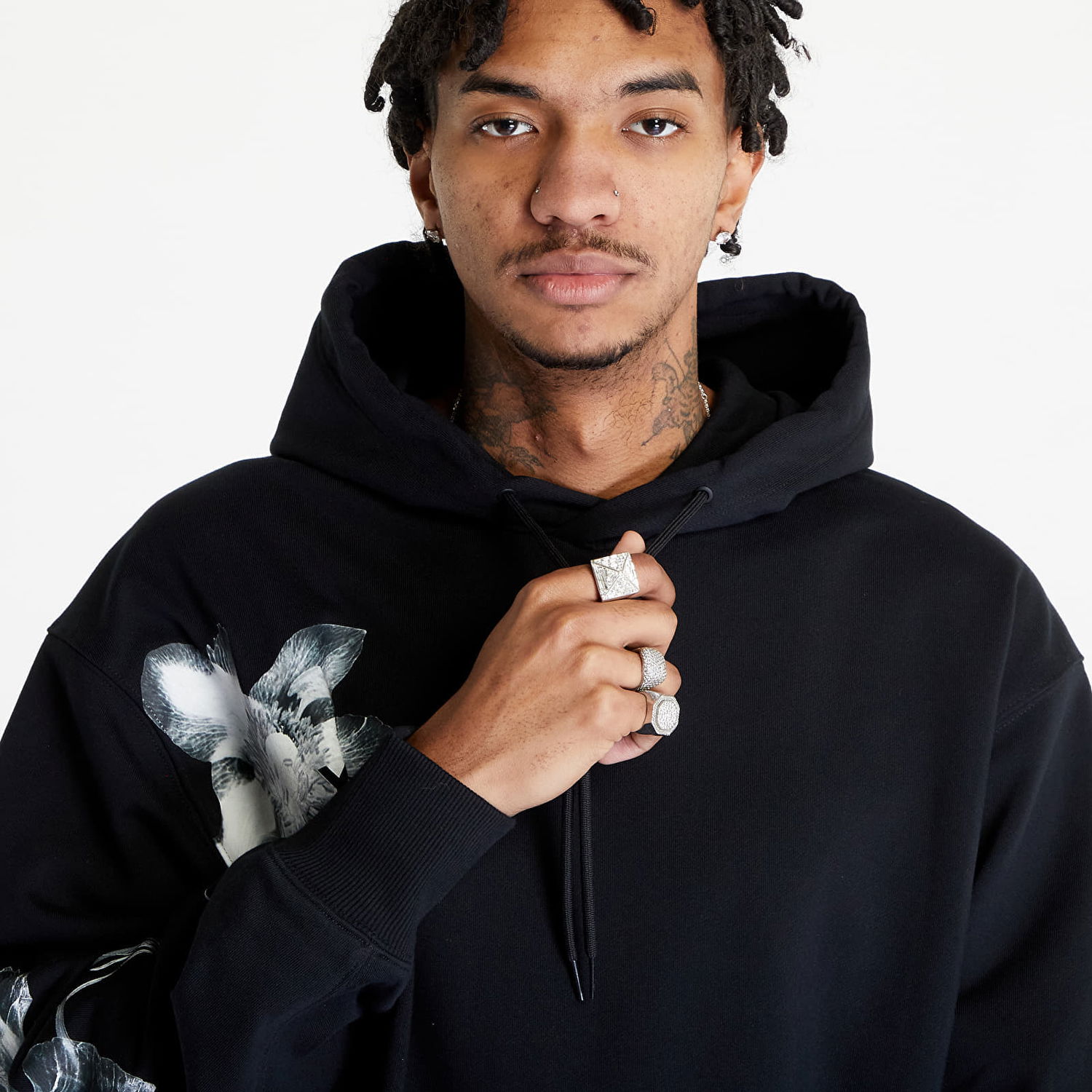 Mikina Y-3 Graphic French Terry Hoodie UNISEX Black Čierna | IN4335, 1