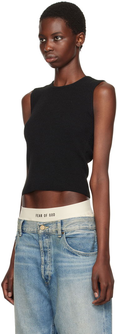Tielko Fear of God Fear of God ESSENTIALS Waffle Tank Top Čierna | 192BT247230FW, 3