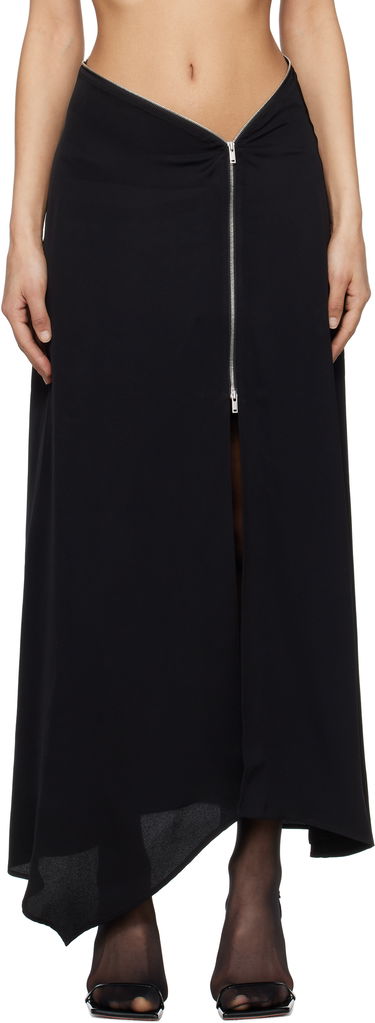 Sukňa Nanushka Nanushka Zella Maxi Asymmetrical Zip Skirt Čierna | NW25RSSK19299, 0