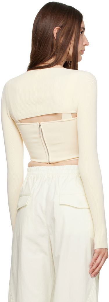 Tielko Dion Lee Pointelle Knit Long Sleeve Top Biela | A7460P23, 2