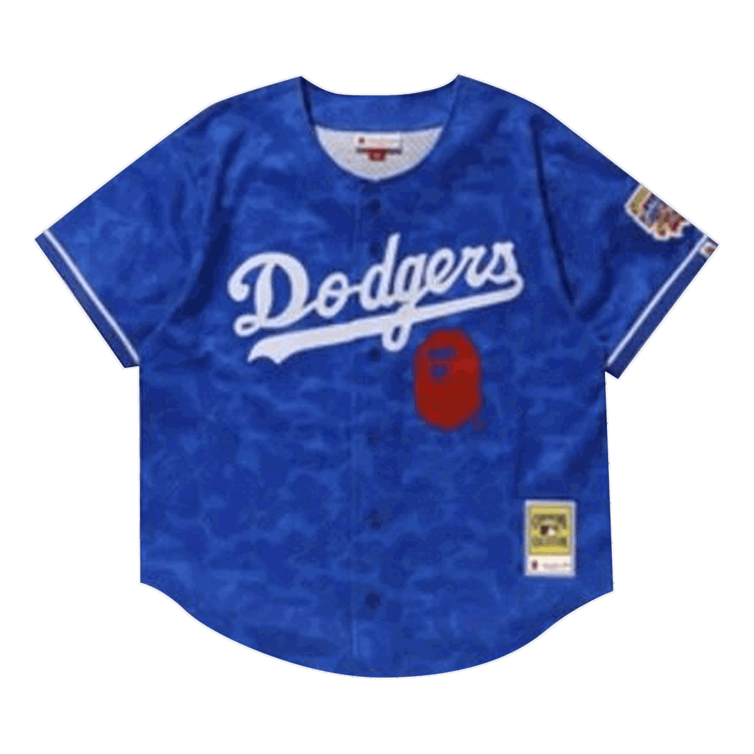 Dres BAPE x Mitchell & Ness Dodgers Jersey Modrá | 0039 1SS190103XM&N BLUE, 0