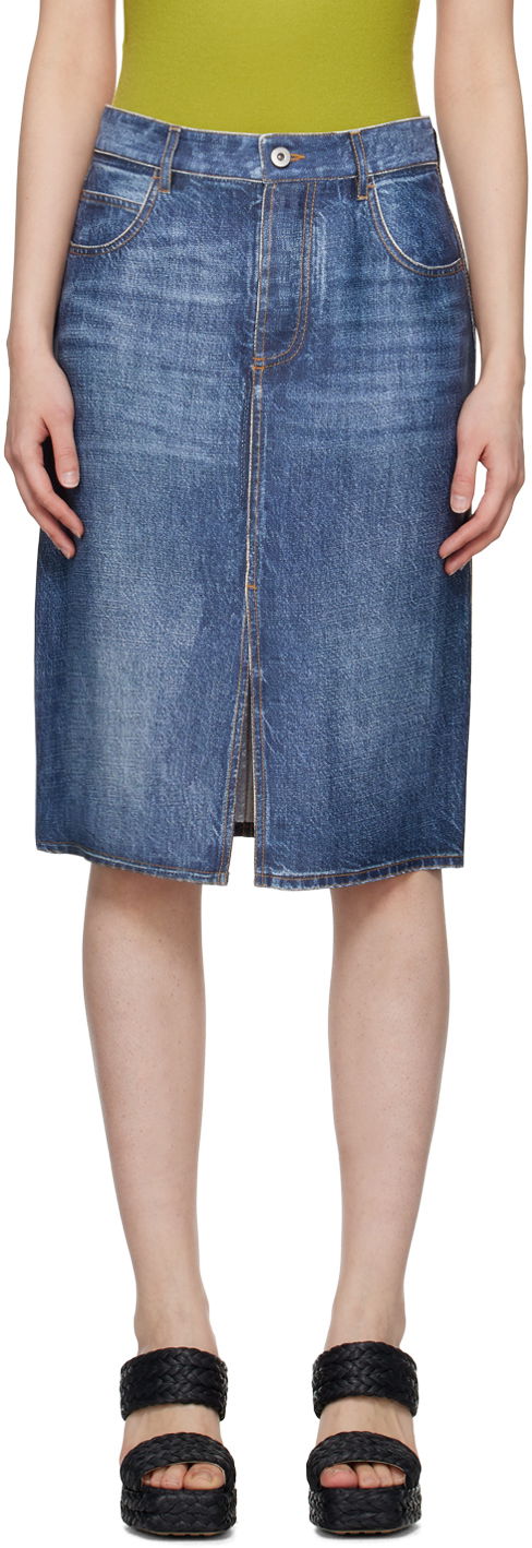 Sukňa Bottega Veneta Printed Midi Skirt Modrá | 9 737211 V30K0, 0