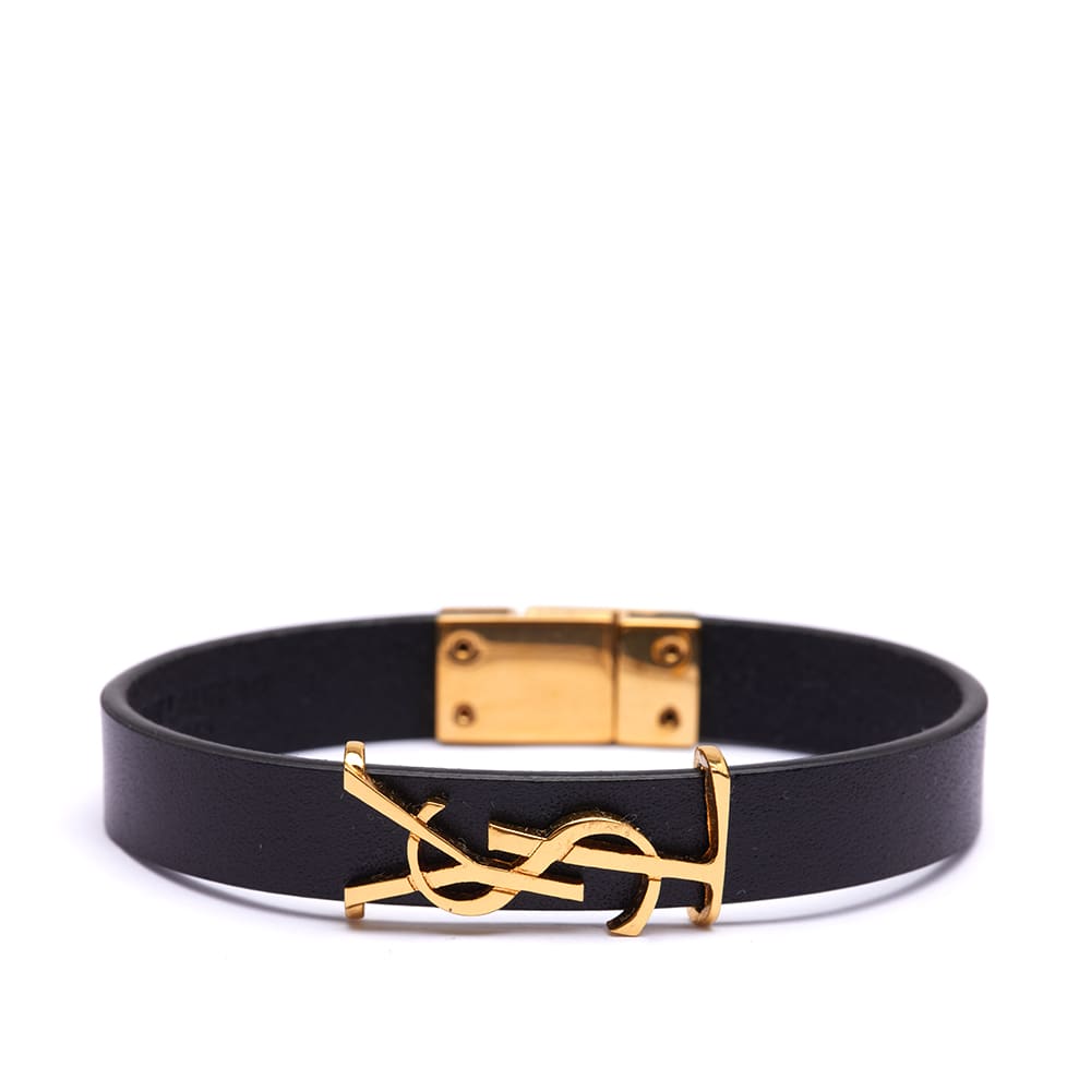 Náramok Saint Laurent Logo Single Wrap Bracelet Čierna | 7088150IH0J-1000, 0